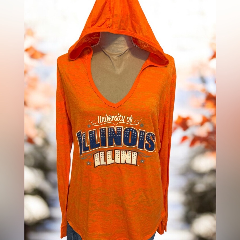 Campus Lifestyle Orange ILLINI Hoodie Women’s Size XLarge